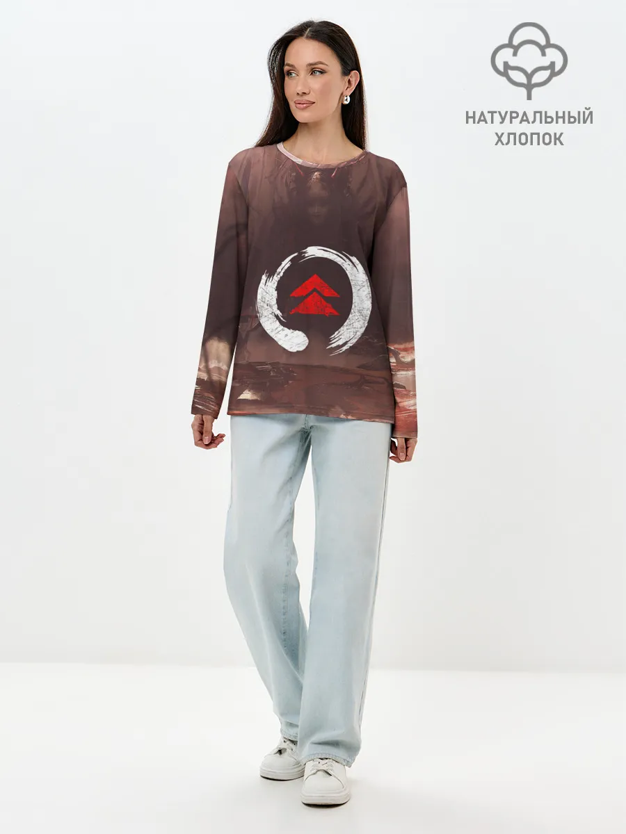 Лонгслив женский. Хлопок / Demon Tsushima | Демон