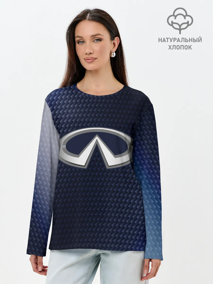 Лонгслив женский. Хлопок / Инфинити - Карбон