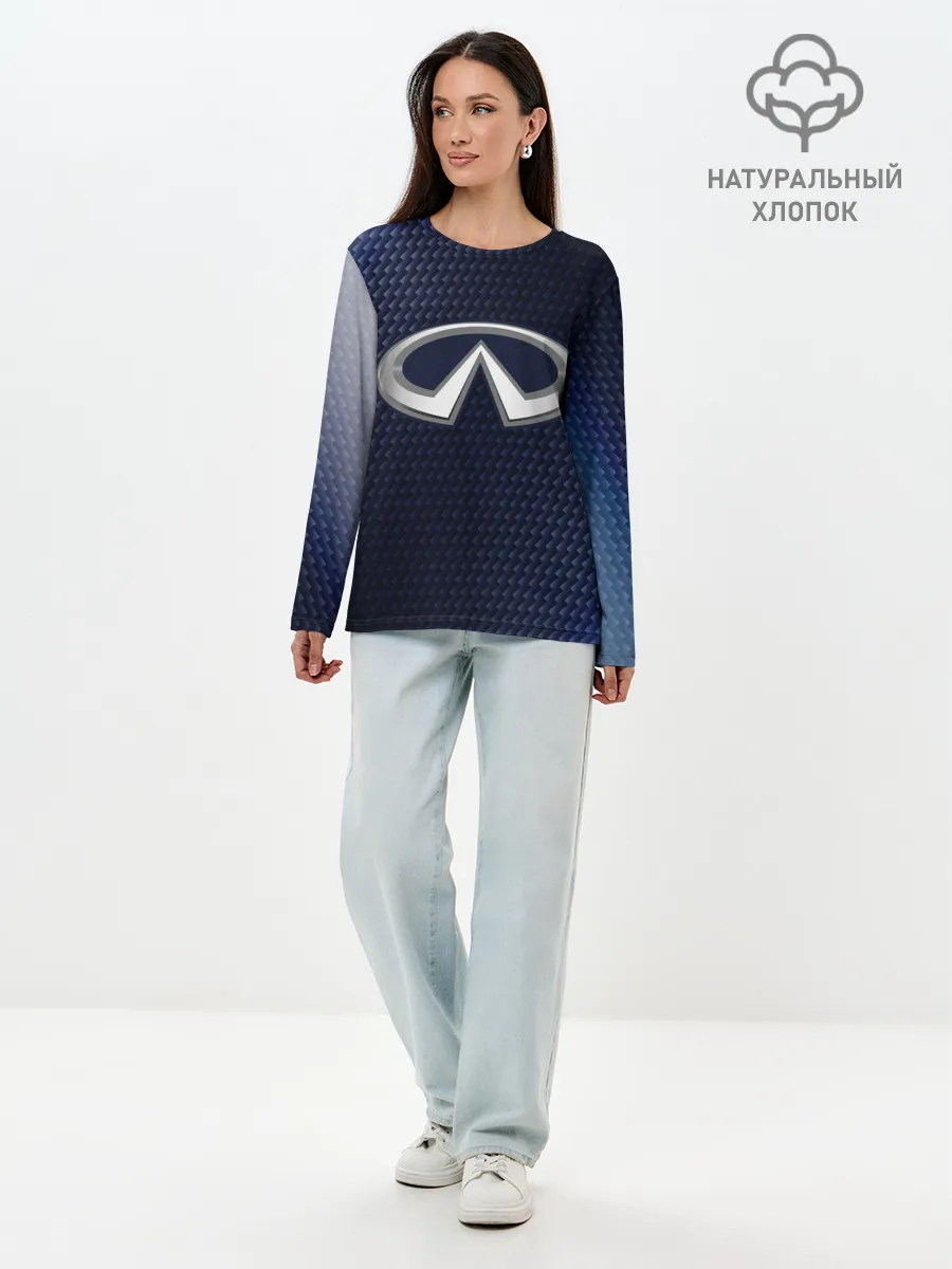 Лонгслив женский. Хлопок / Инфинити - Карбон