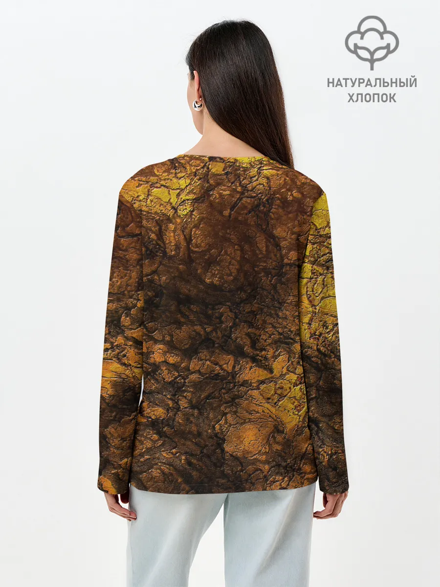 Лонгслив женский. Хлопок / Абстрактный узор текстура