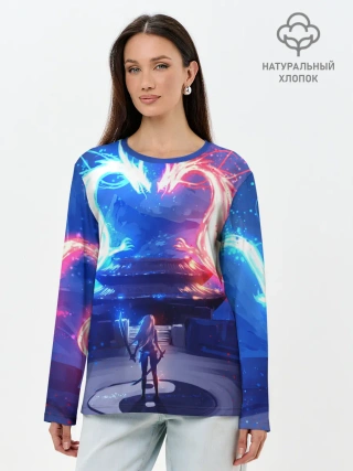Лонгслив женский. Хлопок / БИТВА ДРАКОНОВ
