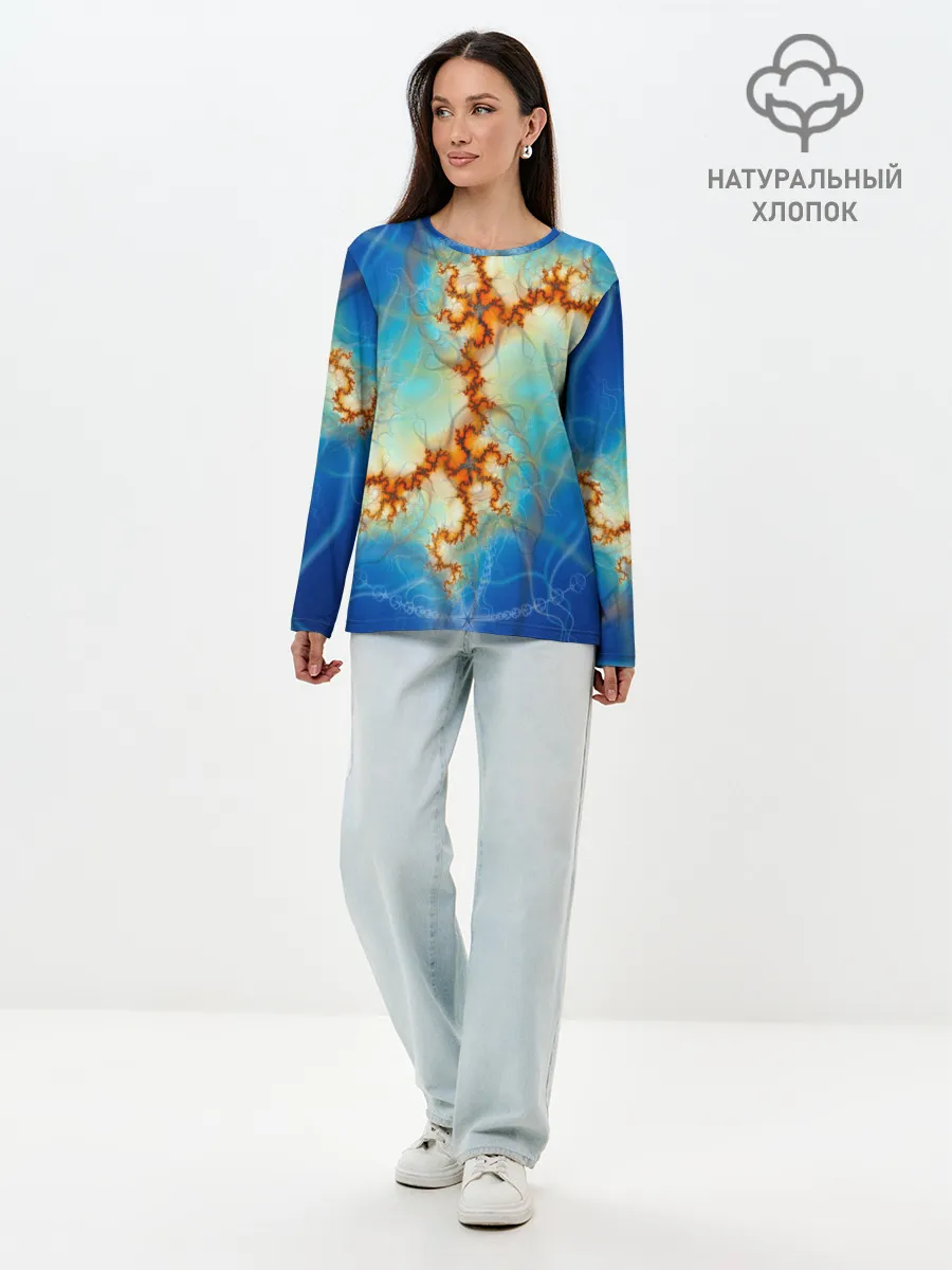 Лонгслив женский. Хлопок / Абстрактное представление