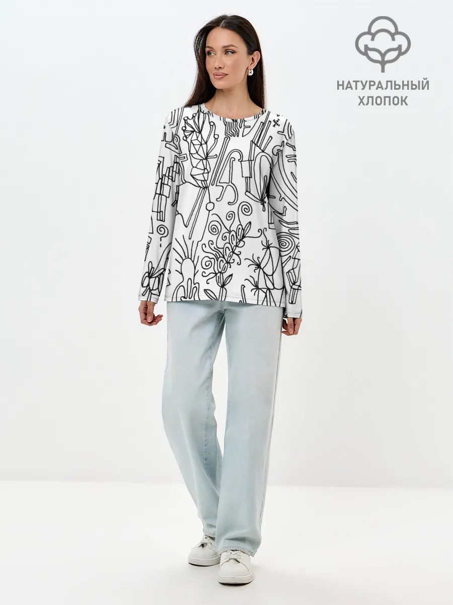 Лонгслив женский. Хлопок / Точка воображения