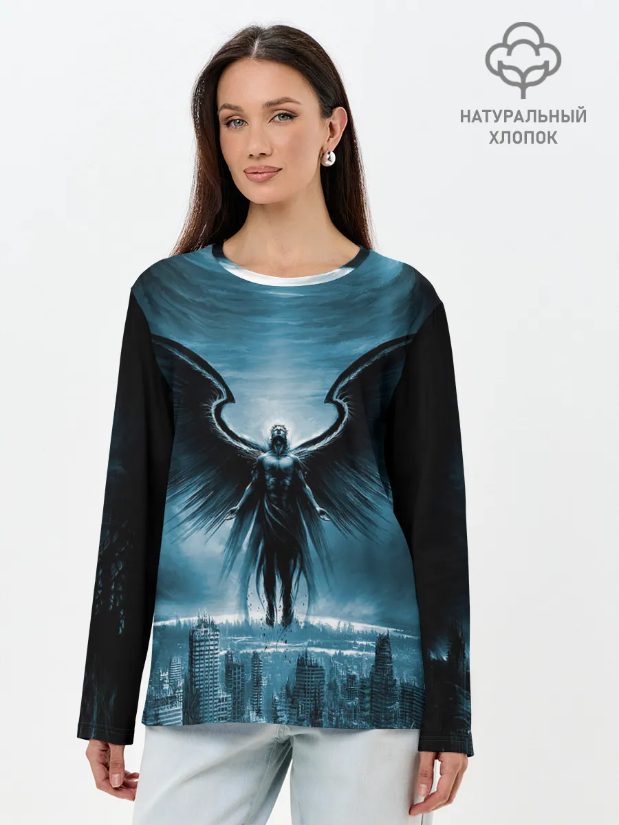 Лонгслив женский. Хлопок / Ангел