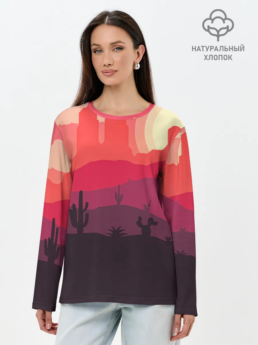 Лонгслив женский. Хлопок / Пустыня