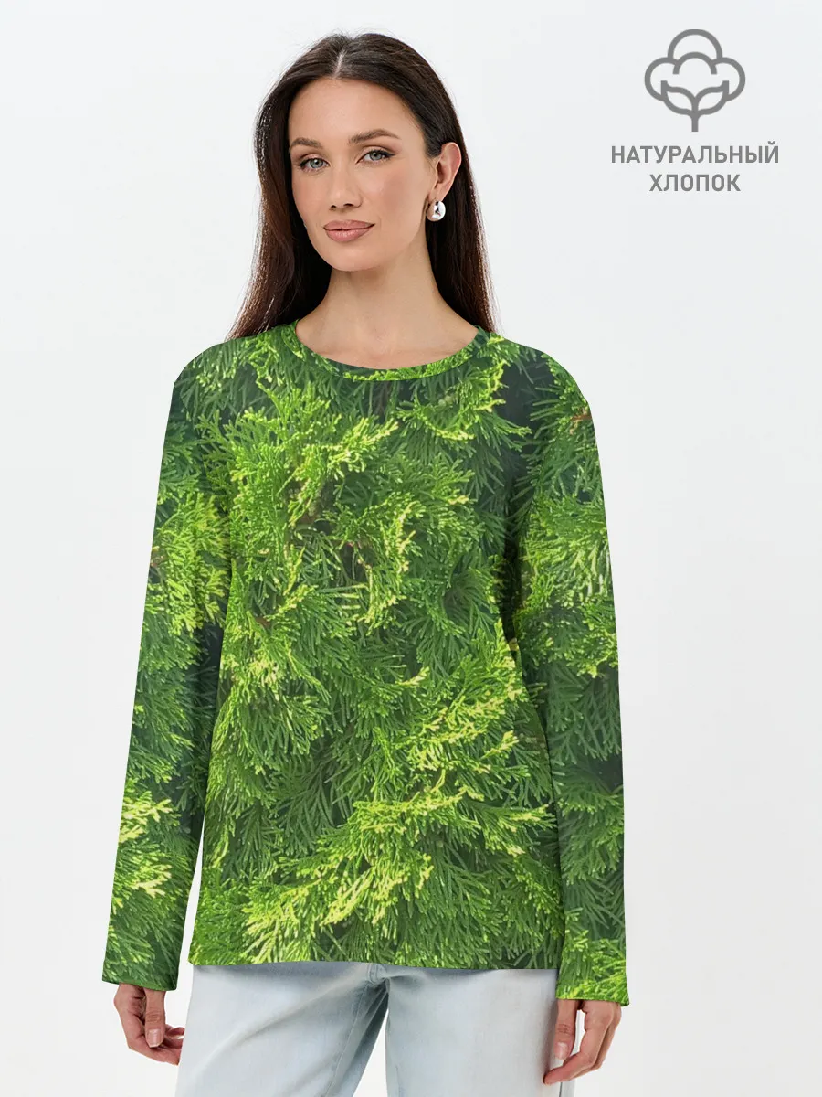 Лонгслив женский. Хлопок / Хвойная масса