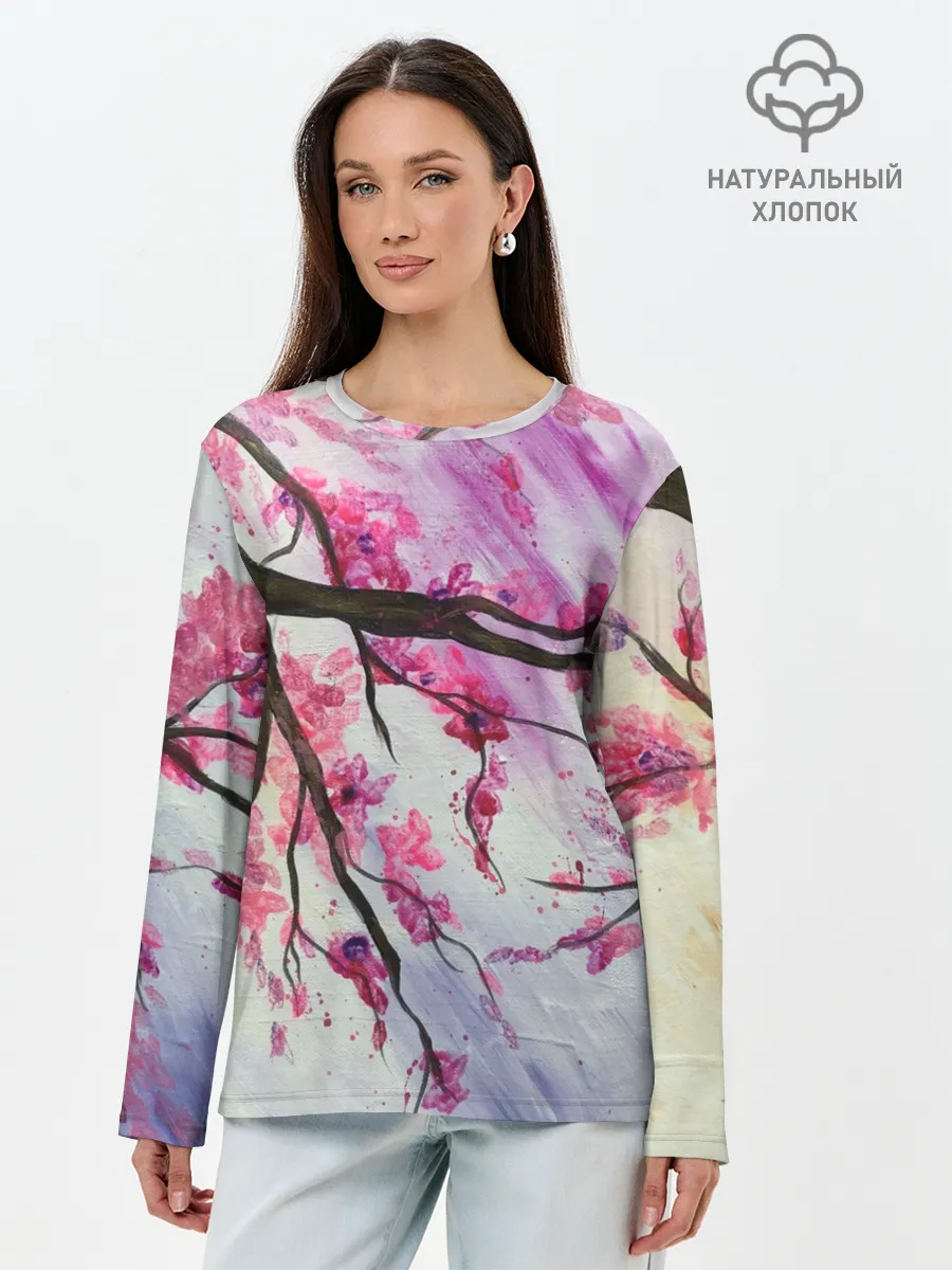 Лонгслив женский. Хлопок / ОДИН ДЕНЬ В ЯПОНИИ