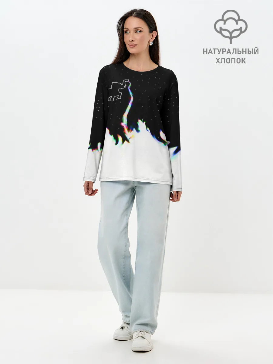 Лонгслив женский. Хлопок / Затерянный в космосе