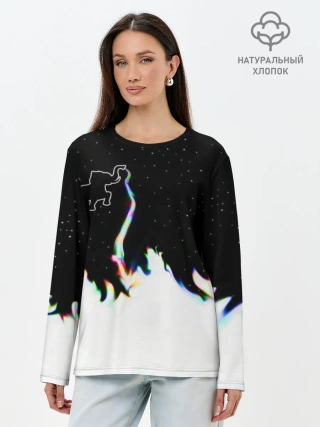 Лонгслив женский. Хлопок / Затерянный в космосе