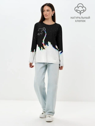 Лонгслив женский. Хлопок / Затерянный в космосе