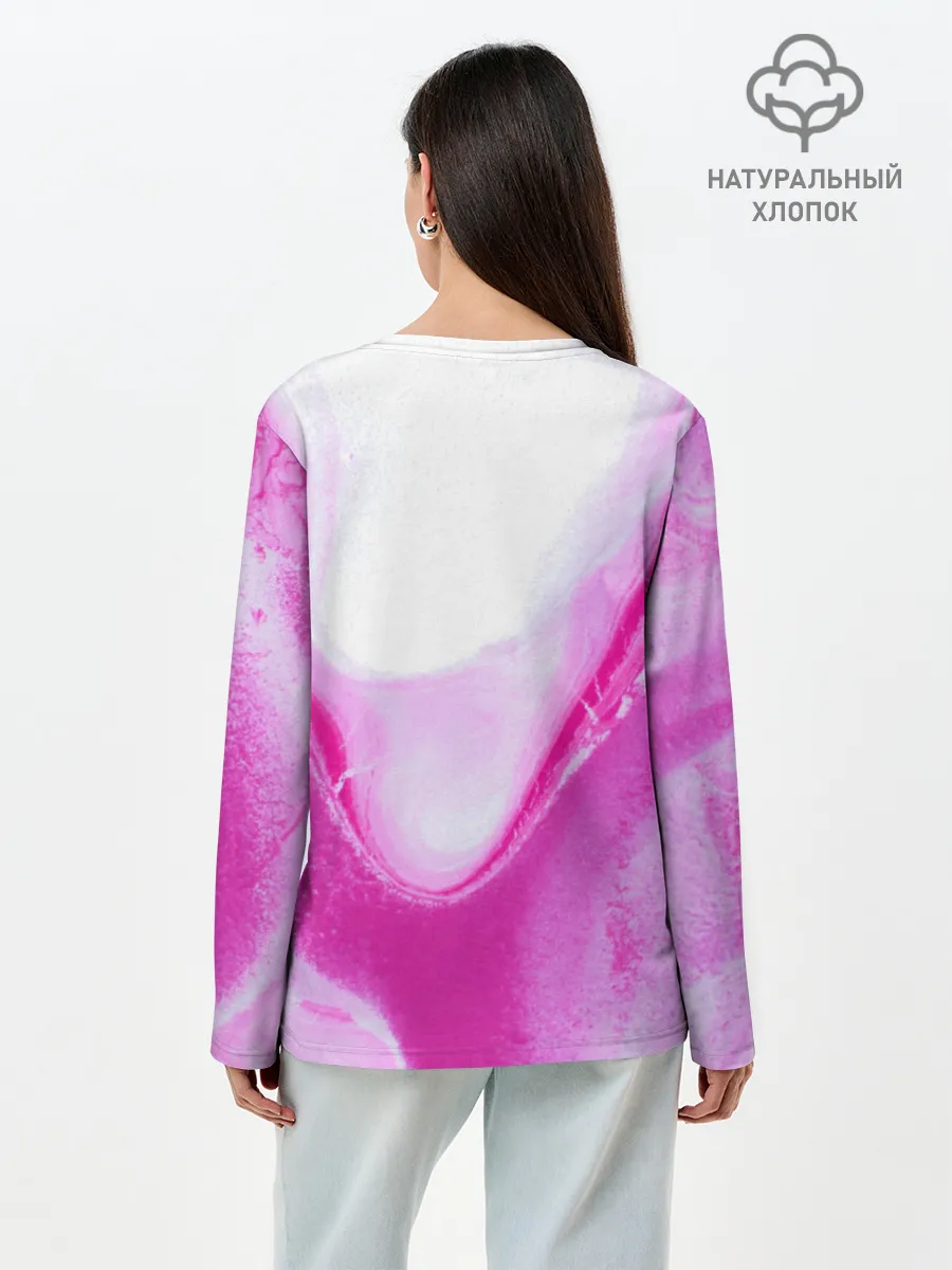 Лонгслив женский. Хлопок / Жидкий пурпур