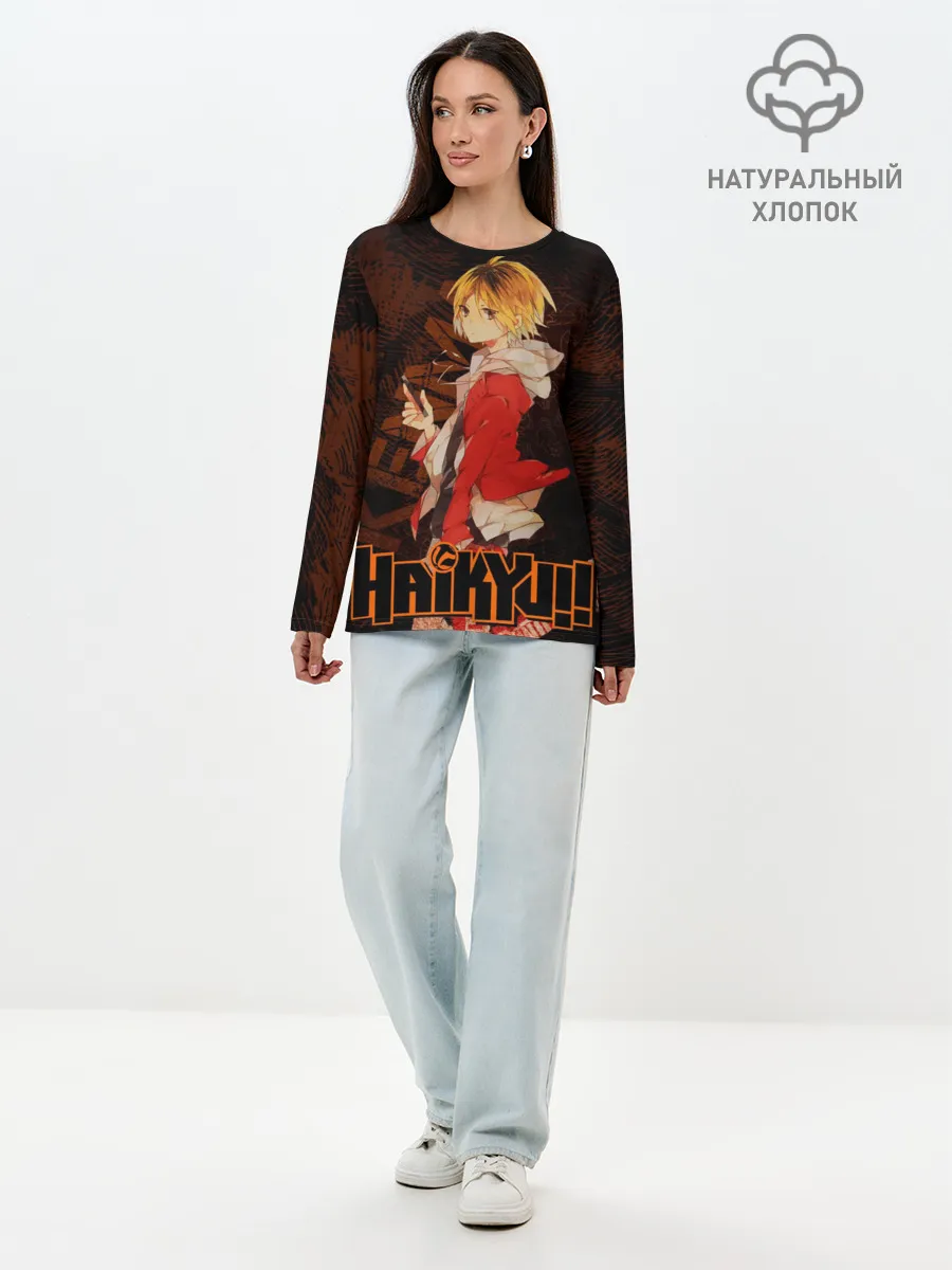 Лонгслив женский. Хлопок / Кенма Козуме