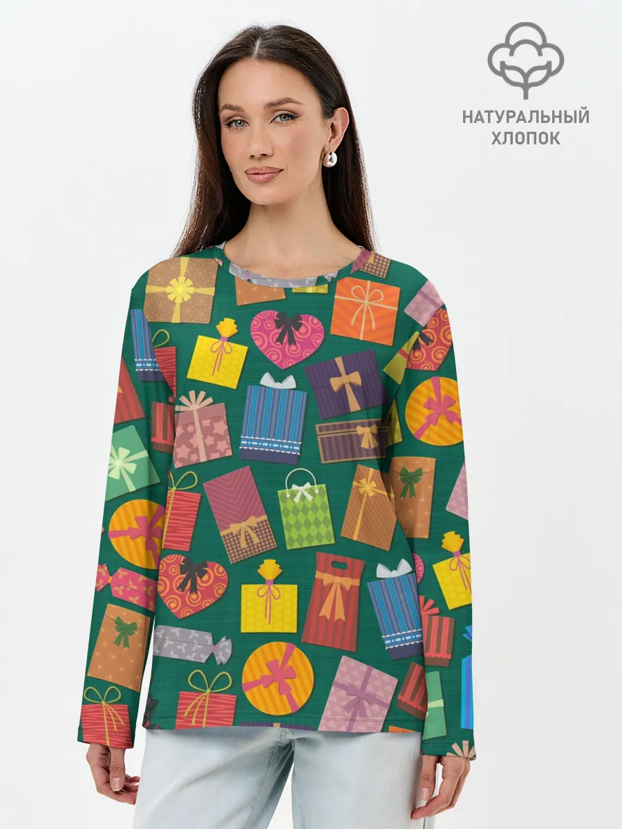 Лонгслив женский. Хлопок / Подарки
