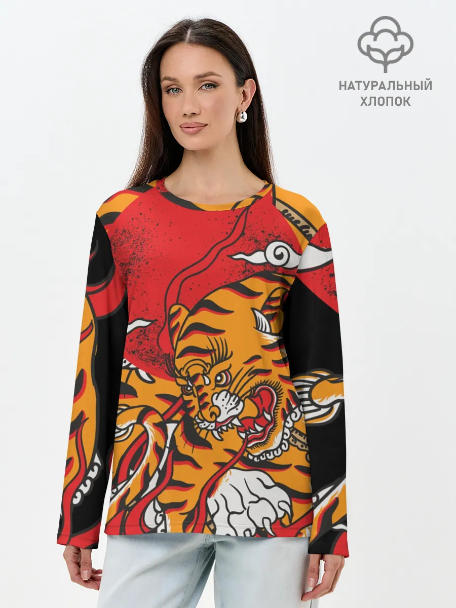 Лонгслив женский. Хлопок / Год тигра