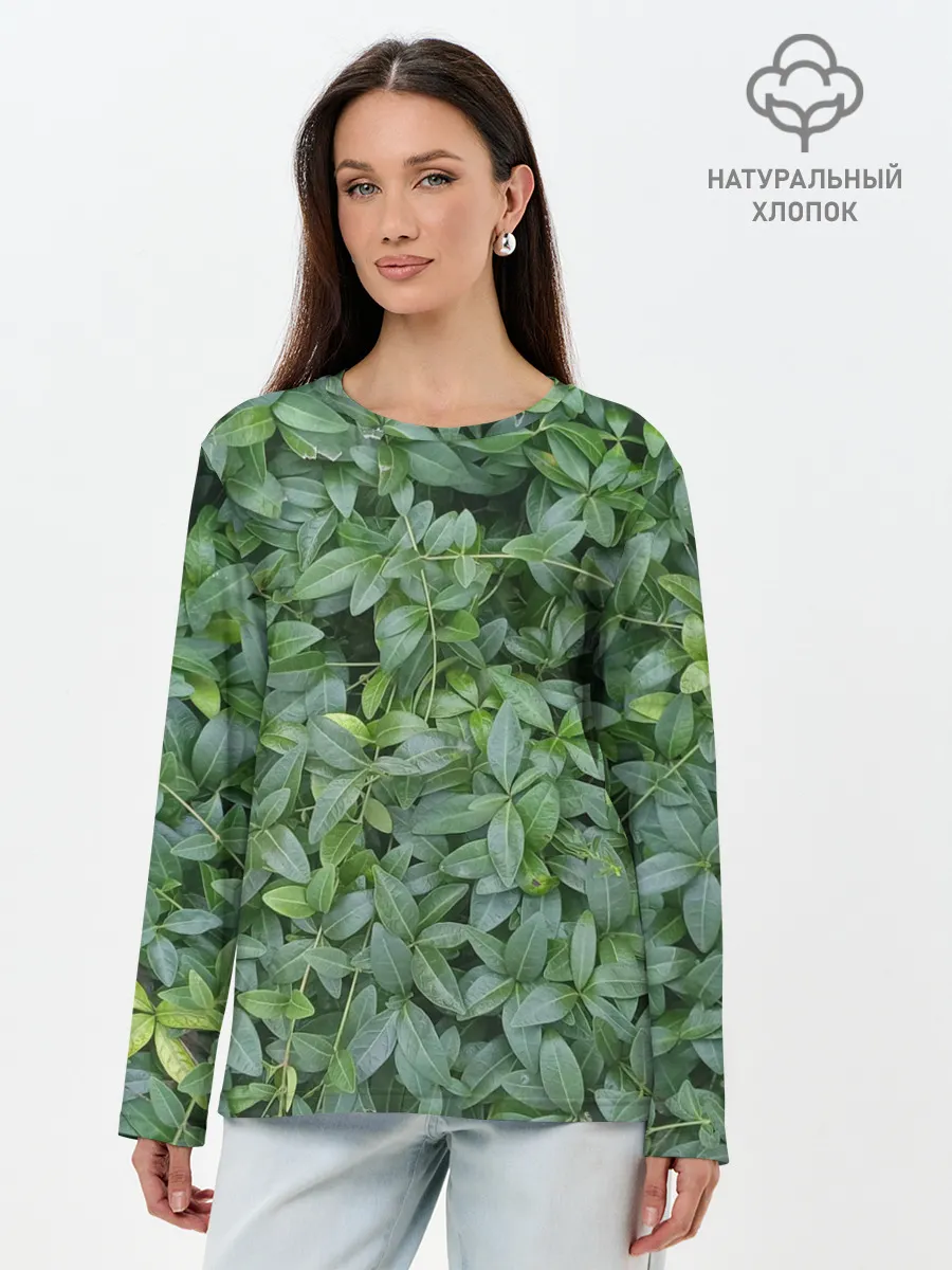 Лонгслив женский. Хлопок / Барвинок