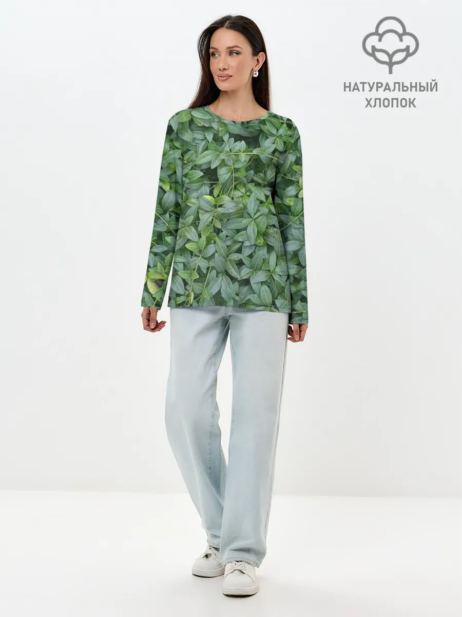 Лонгслив женский. Хлопок / Барвинок