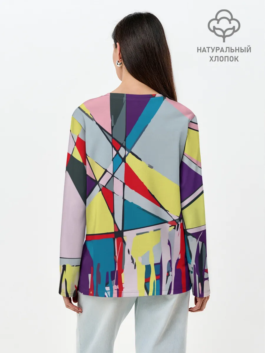 Лонгслив женский. Хлопок / Cubisme