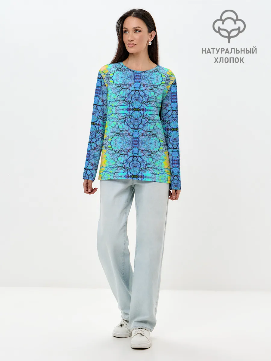 Лонгслив женский. Хлопок / Психоделика