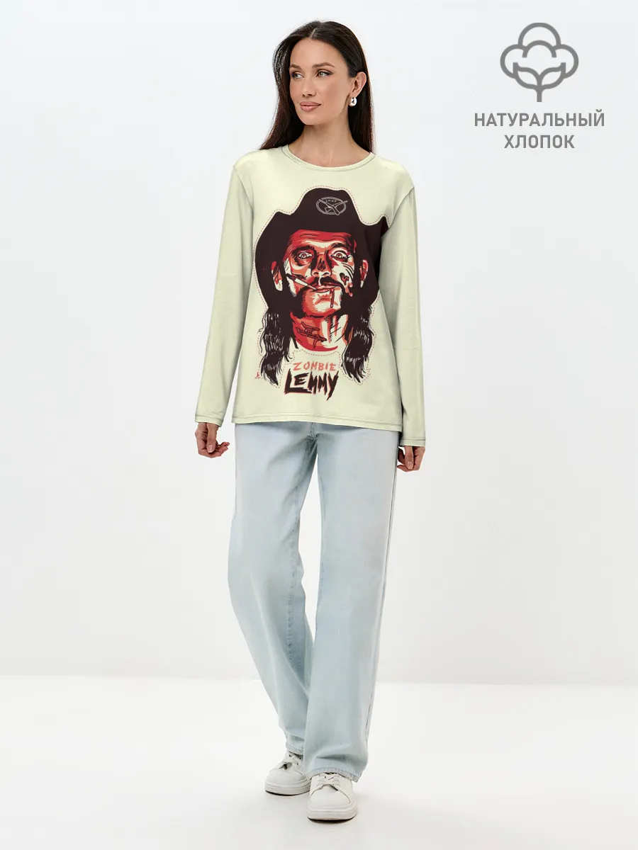 Лонгслив женский. Хлопок / Zombie Lemmy