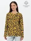 Лонгслив женский. Хлопок / Леопард желтый