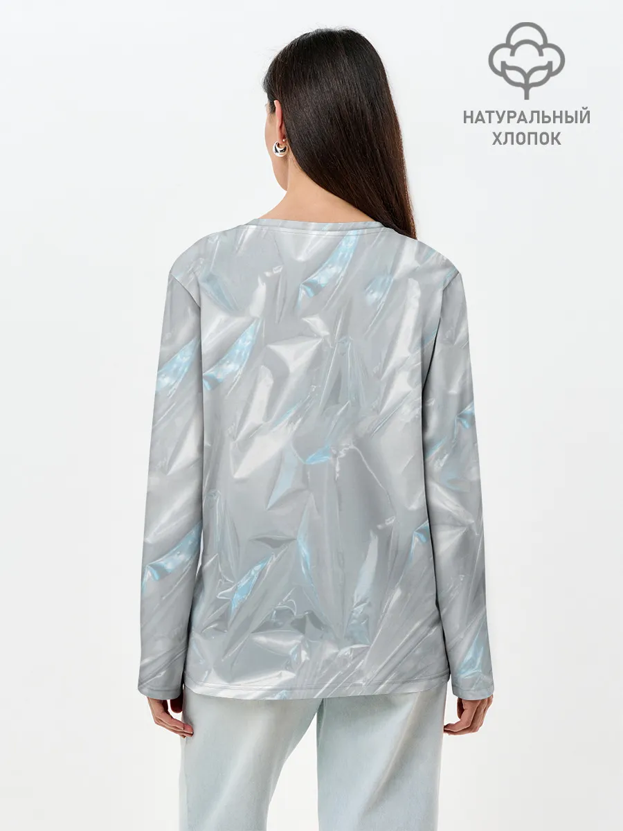 Лонгслив женский. Хлопок / Голографическая текстура