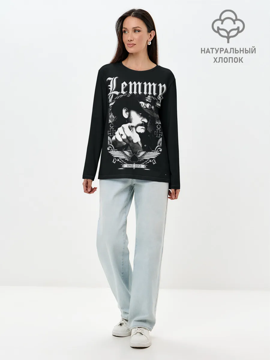 Лонгслив женский. Хлопок / RIP Lemmy