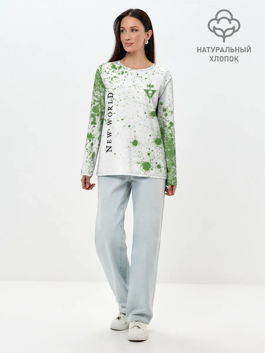 Лонгслив женский. Хлопок / New World - Синдикат - Краска