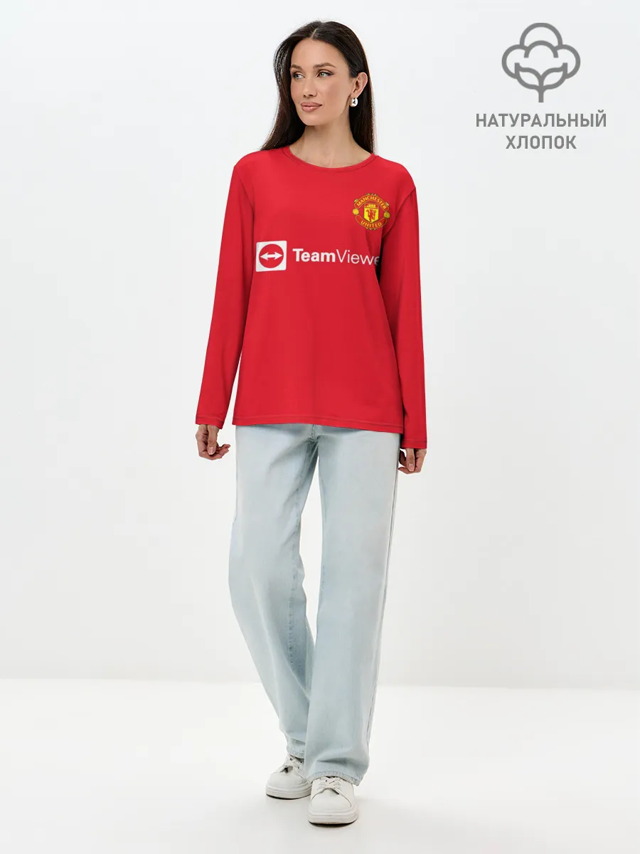 Лонгслив женский. Хлопок / Роналду Манчестер Юнайтед