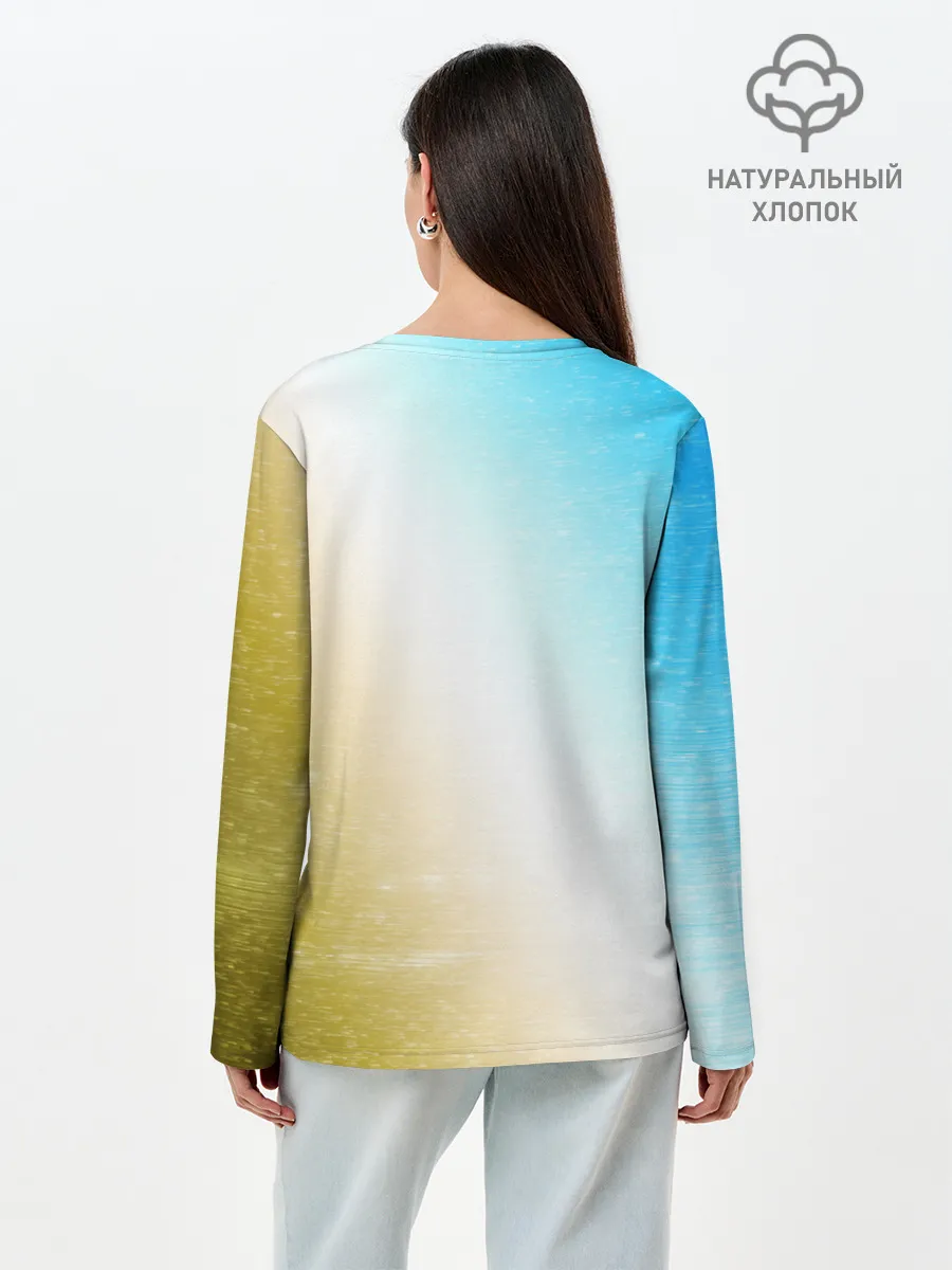 Лонгслив женский. Хлопок / Поп Ит - Глитч