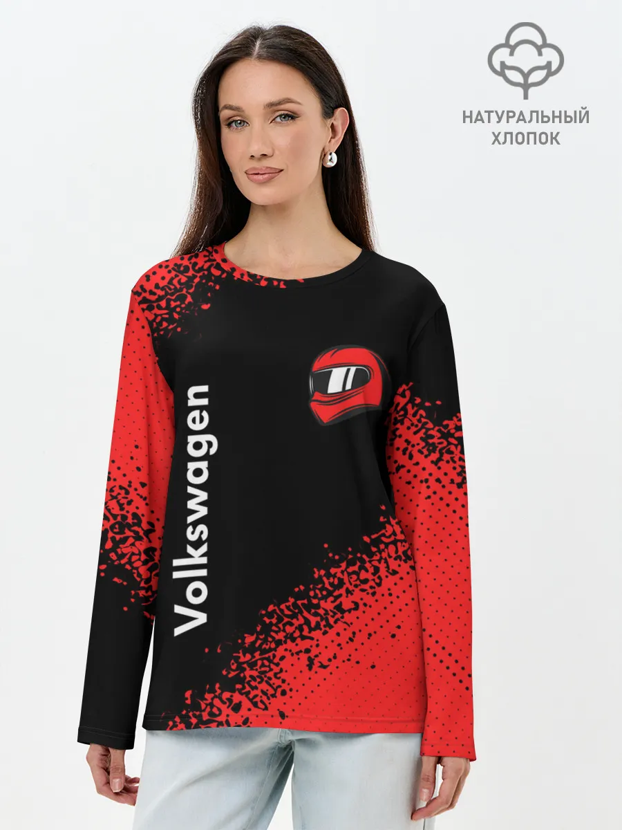 Лонгслив женский. Хлопок / Фольксваген - Racing
