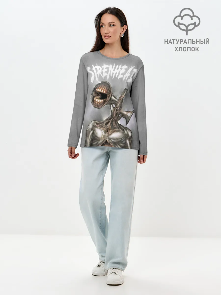 Лонгслив женский. Хлопок / White Siren Head