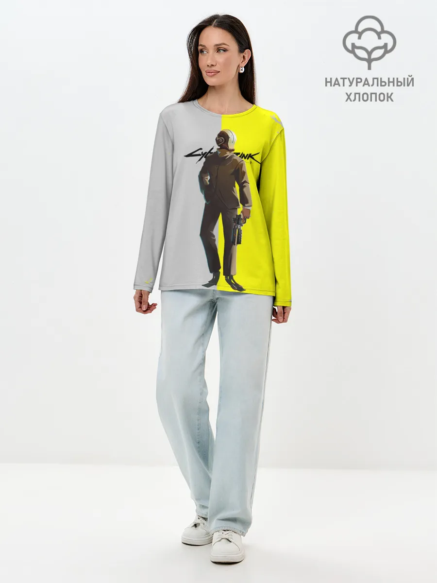 Лонгслив женский. Хлопок / CYBERPUNK 2077 | КИБЕРПАНК
