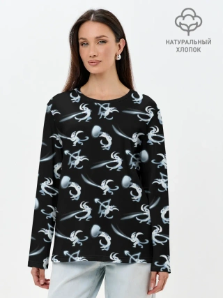 Лонгслив женский. Хлопок / Ори с оружием