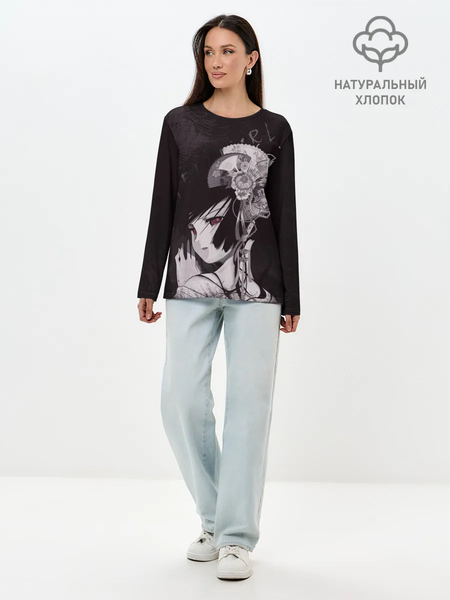 Лонгслив женский. Хлопок / Адская девочка Энма Ай