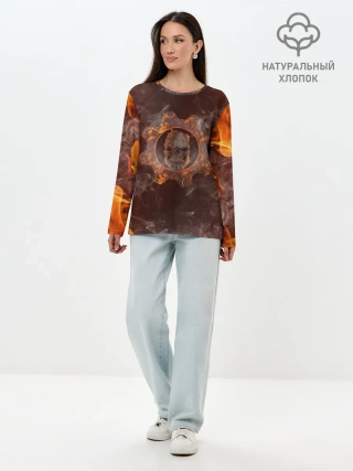 Лонгслив женский. Хлопок / ШЕСТЕРНЯ | GEARS OF WAR