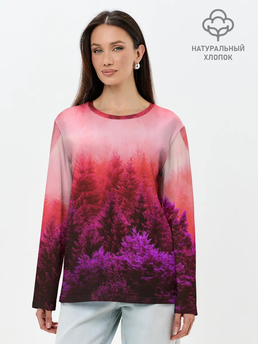 Лонгслив женский. Хлопок / КРАСНАЯ ОСЕНЬ