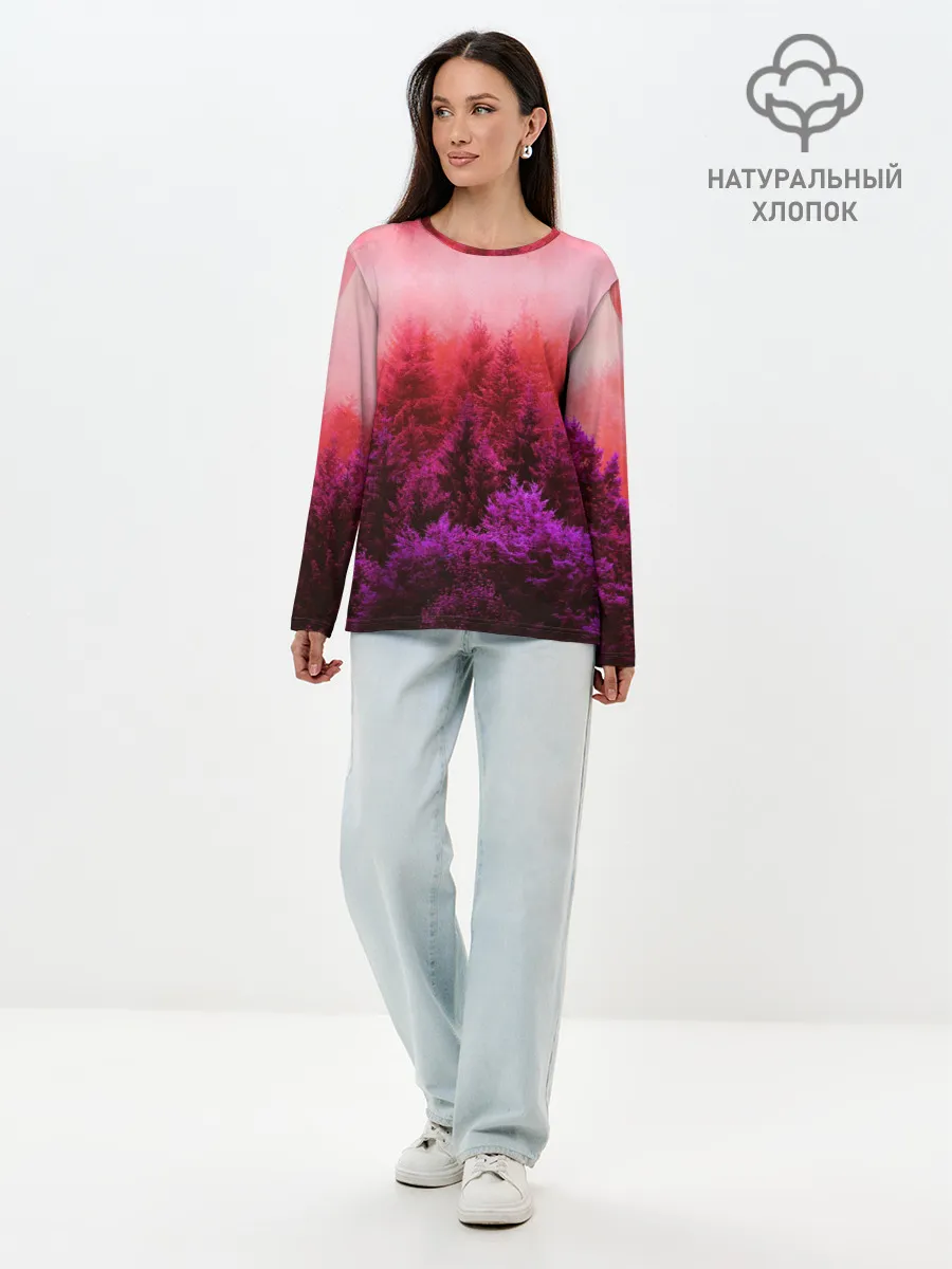 Лонгслив женский. Хлопок / КРАСНАЯ ОСЕНЬ