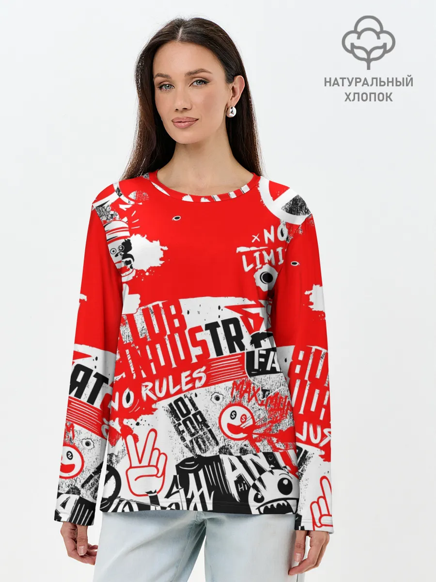 Лонгслив женский. Хлопок / Crazy