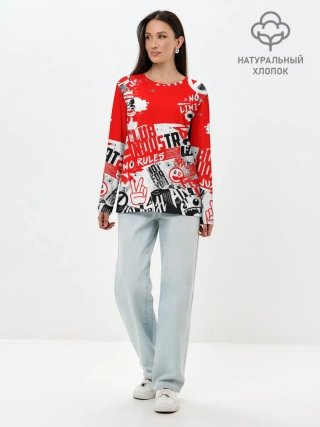 Лонгслив женский. Хлопок / Crazy