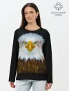Лонгслив женский. Хлопок / Белоголовый орлан