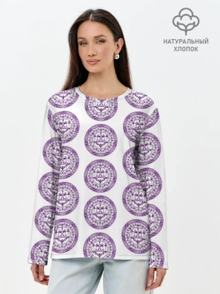 Лонгслив женский. Хлопок / Пентаграмма Весы