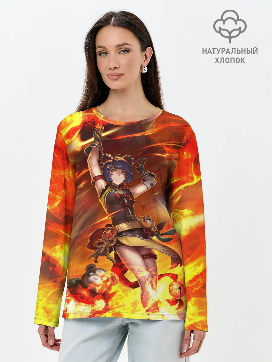 Лонгслив женский. Хлопок / Сян Лин | Genshin Impact