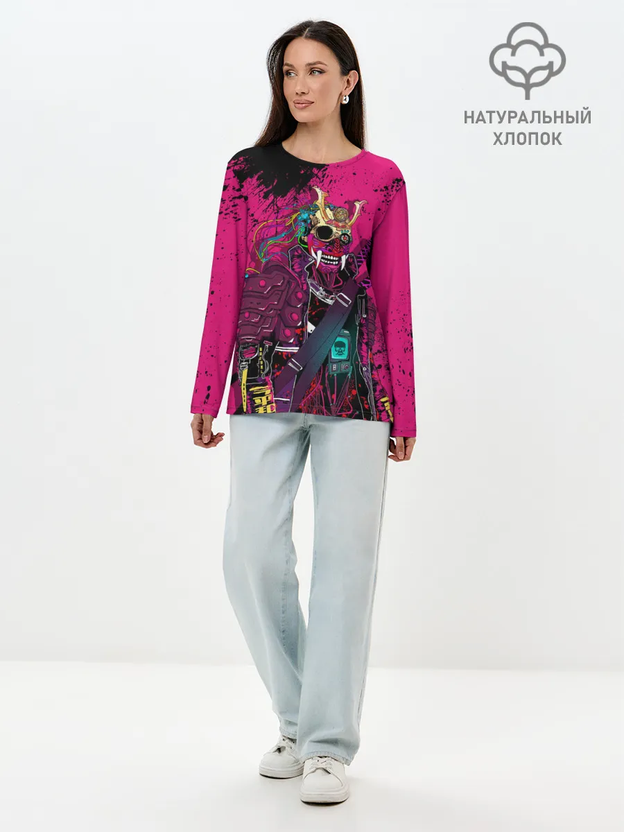 Лонгслив женский. Хлопок / CYBERPUNK 2077 | DEMON