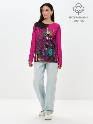 Лонгслив женский. Хлопок / CYBERPUNK 2077 | DEMON