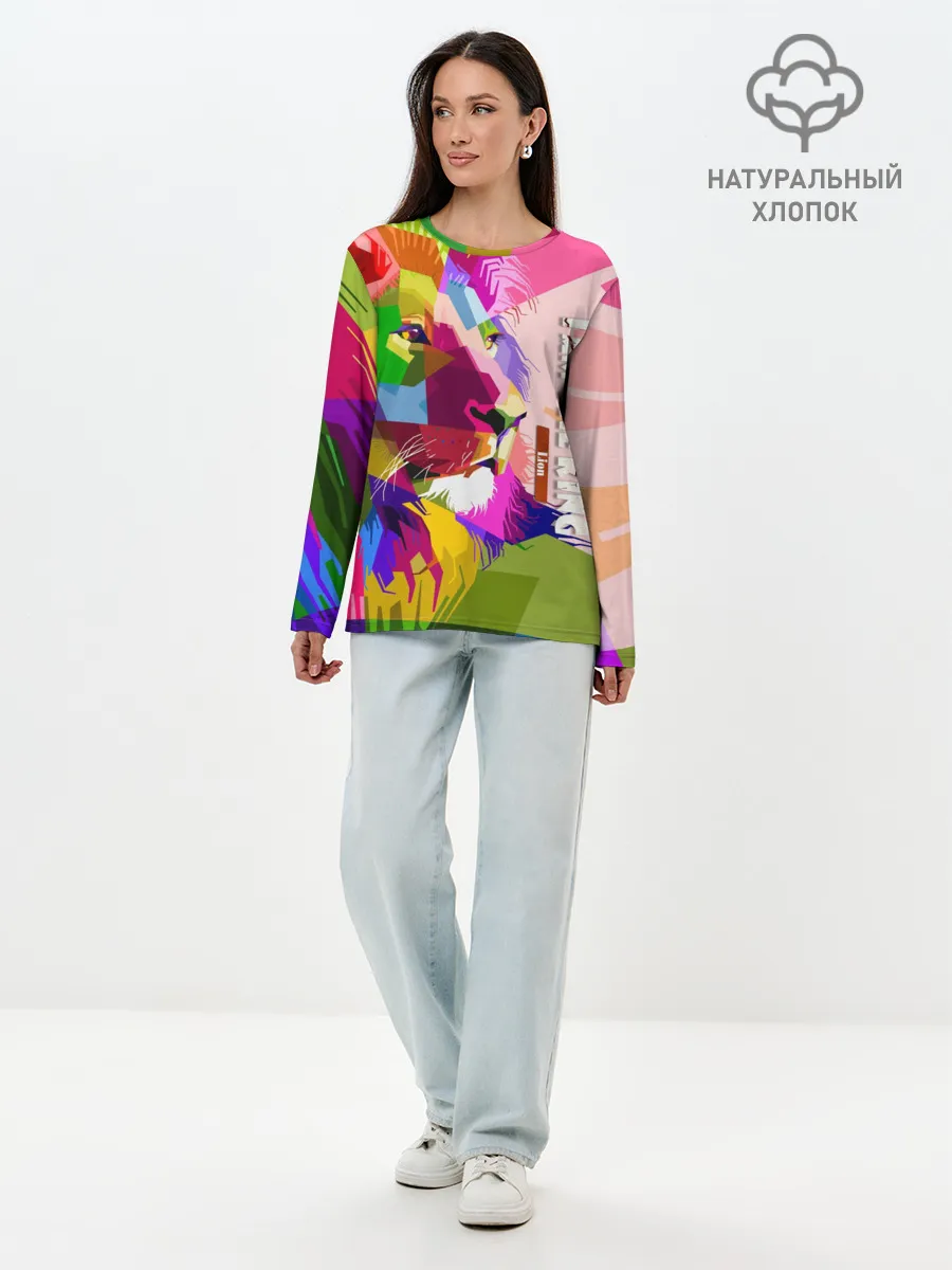 Лонгслив женский. Хлопок / I am the lion king