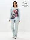 Лонгслив женский. Хлопок / Манхва, Облачный цветок