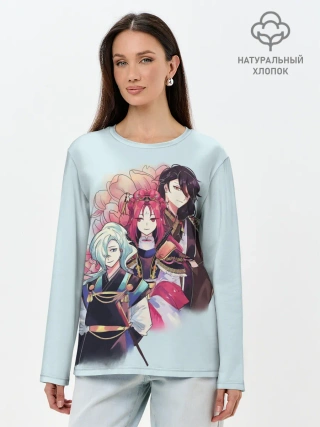 Лонгслив женский. Хлопок / Манхва, Облачный цветок