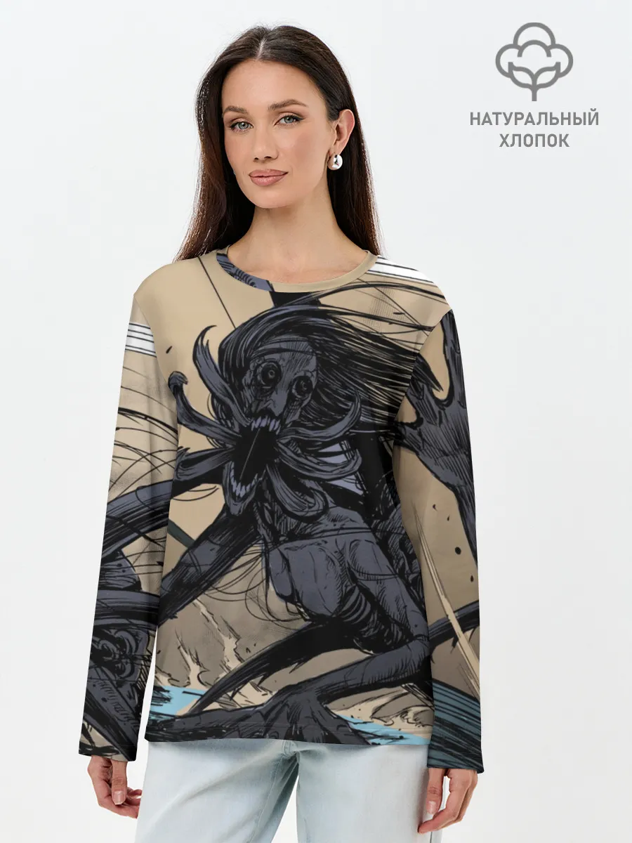 Лонгслив женский. Хлопок / Мерико Чан