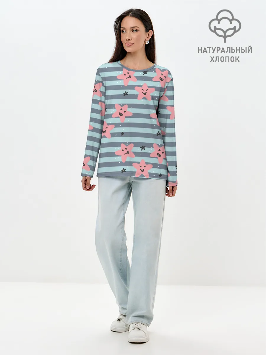 Лонгслив женский. Хлопок / Smiling Stars