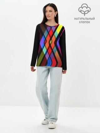 Лонгслив женский. Хлопок / Пересечение